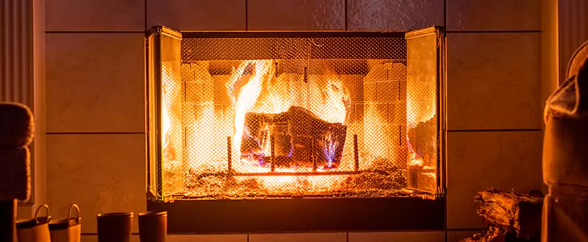 Mendota Hearth Landscape Fireplace Installation in West Hempstead, New York